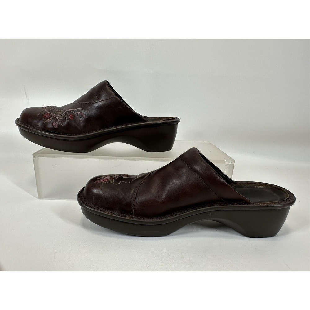 Naot Mule Shoes Womens Israel Madras Brown Embroidered Leather Size 40 9‎ US - Picture 7 of 9